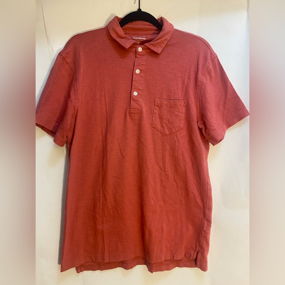 J. Crew Re-Imagined Slub Cotton Men’s Polo 3-Button‎ Shirt Size Medium